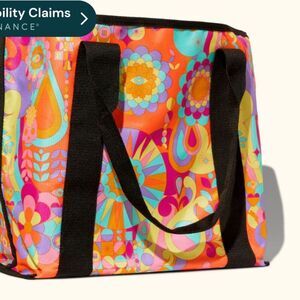 Amika Women's Tote Bag Neon Floral Print Retro Casual Travel Handbag